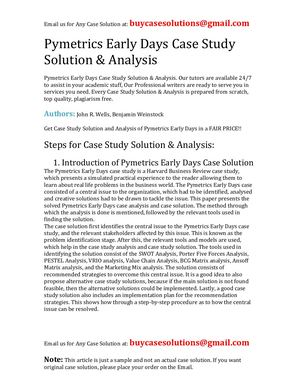 Pymetrics Early Days Case Study Solution Analysis
