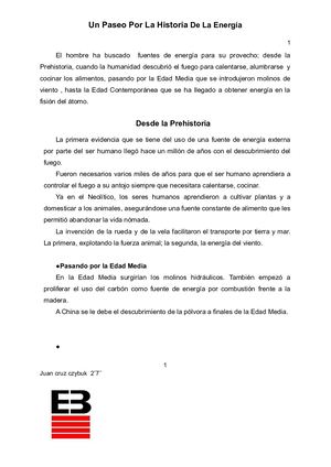 Un Pasero Por La Historia De La Energia