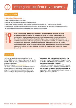Activités Pédagogiques Ecole Inclusive Cycle 2