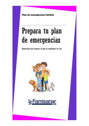 Cartilla Plan De Emergencia En Casa