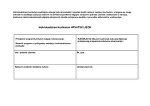 Individualizirani Kurikulum Hrvatski Jezik 2. raz.