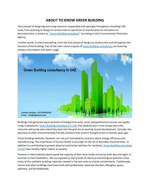 About To Know Green Building