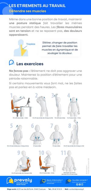 Étirements au Travail