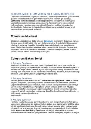 Colostrum İLe İLham Veren Cilt Bakım Rutinleri