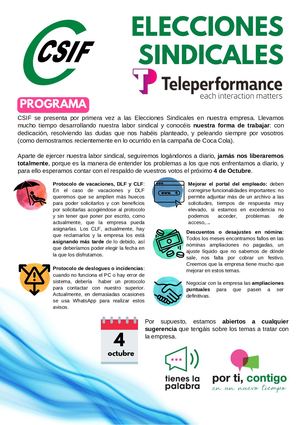 Privada Elecciones Sindicales Teleperformance