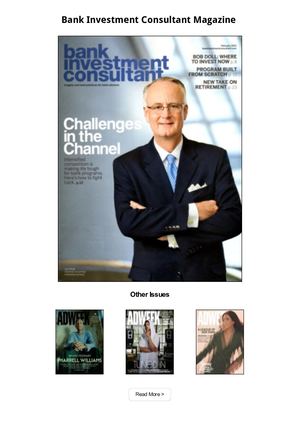 Bank Investment Consultant Magazine