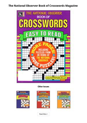 The National Observer Book Of Crosswords Magazine