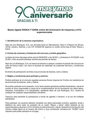 Bases Legales 90 Aniversario Masymas - Rasca Y Gana Online