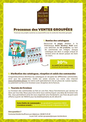 Ventes Groupées Noël chocolats - Jacques Bockel