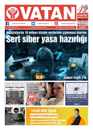 Yeni Vatan 29 Eylül 2022 Issue 1917