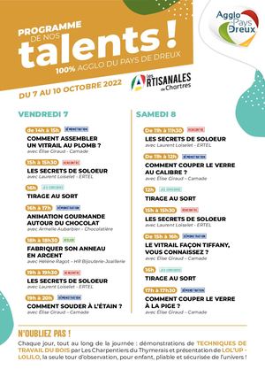Artisanales 2022 - Programme des animations