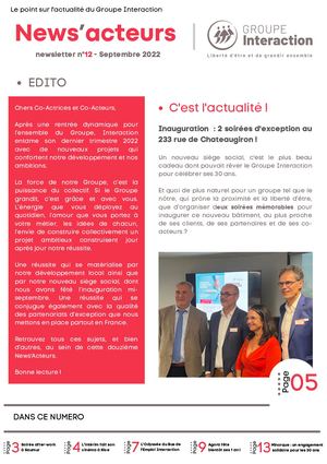 News Acteurs Septembre 2022