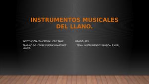 Instrumentos Musicales Del Llano