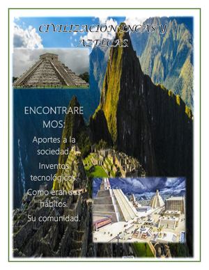 CIVILIZACIÓN  AZTECA E INCA.