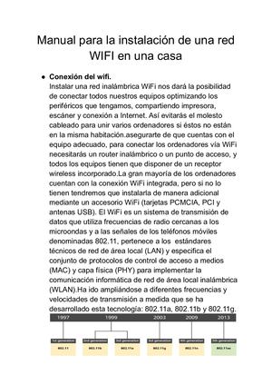 Manual Para La Instalación De Una Red Wifi En Una Casa