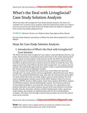 Calaméo - What's The Deal With Living Social? Case Study Solution Analysis