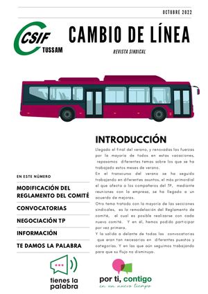 TUSSAM Boletín Octubre 2022