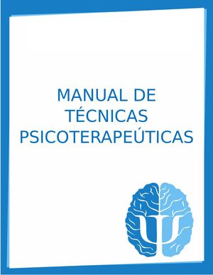 Manual de técnicas psicoterapéuticas