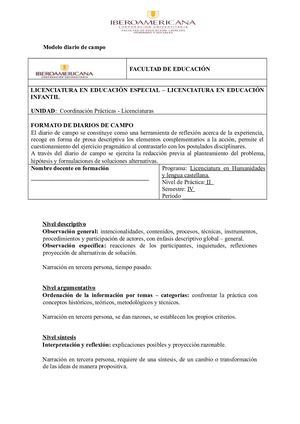 ACTIVIDAD 3 DIARIOS DE CAMPO