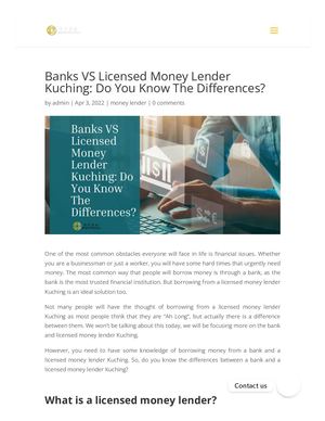 Banks Vs Licensed Money Lender Kuching Know The Differences