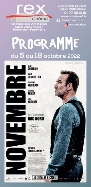 Programme du cinéma Rex  de Montbrison  du 5 Au 18 10 22