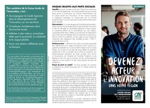 Dépliant Caisse locale de l'innovation