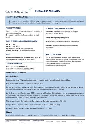 Programme Formation Actualités Sociales