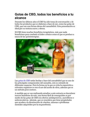 Gotas De CBD, Todos Los Beneficios A Tu Alcance