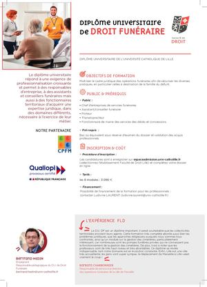Diplôme Universitaire Droit Funéraire