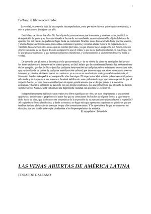 Eduardo Galeano Las Venas Abiertas De America Latina Parte1
