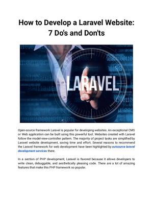 How To Develop A Laravel Website 7 Do's And Don'ts