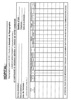 Demande De Reprographie