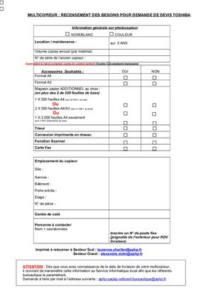 Tableau Recensement Besoins Copieurs Juillet 2022