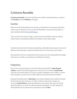 Cristiano Ronaldo Biografia Pdf Imagenes