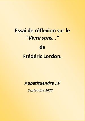 Vivre Sans - réponse à Frederic Lordon