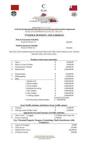 29 Notice Of Intent Fee Schedule