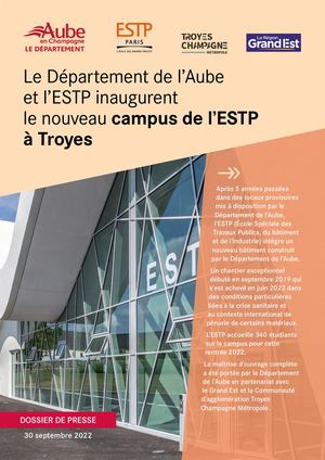 ESTP campus de Troyes I Dossier de presse