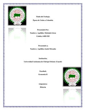 Taller N°1 ÉPoca De Unión A Colombia