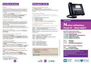 2022 Vf Dépliant Utiliser Téléphone Mitel 6867i