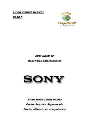 Manual de la empresa Sony