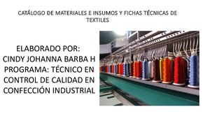 Catálogo De Materiales E Insumos Y Fichas Técnicas