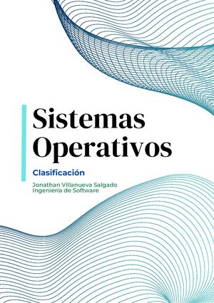Clasificacion Sistemas Operativos