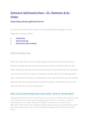 Zahnimplantat - Zahnarzt Gallneukirchen - Dr. Rammer & Dr. Viden
