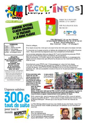 Journal Classe Normale et passage Hors Classe