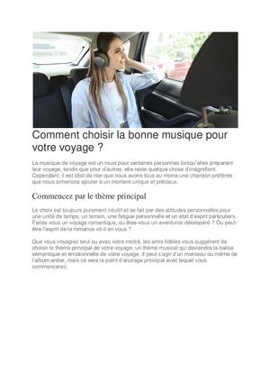 Musique pour votre voyage : Quelle musique écouter pendant le parcours de voyage ?