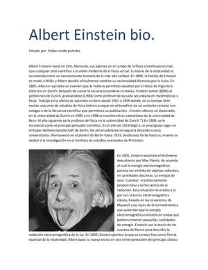 Albert Einstein Bio Luis Felipe Conde Paredes