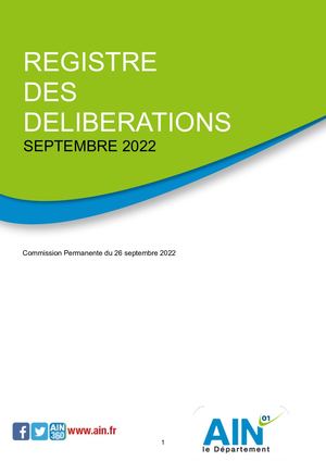 Registre Des Délibérations Cp 09 2022