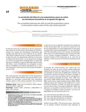 Articulo: Correlación del clítico SE y las preposiciones a / para