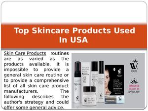 Top Skincare Products Used In USA