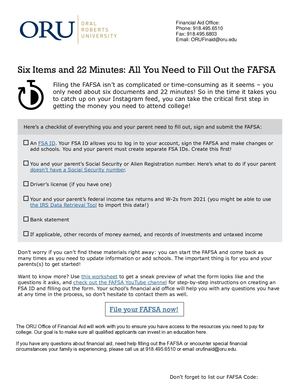 FAFSA Checklist